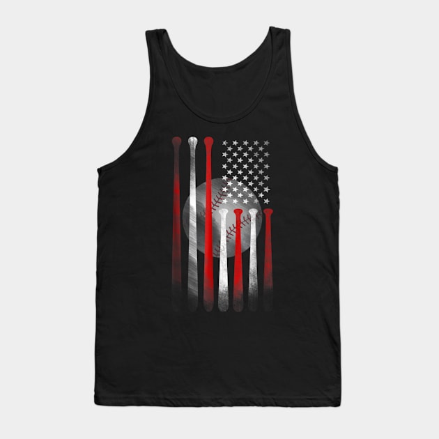 American Flag Vintage Baseball Flag T shirt Dad Mom Tee Tank Top by Tisine